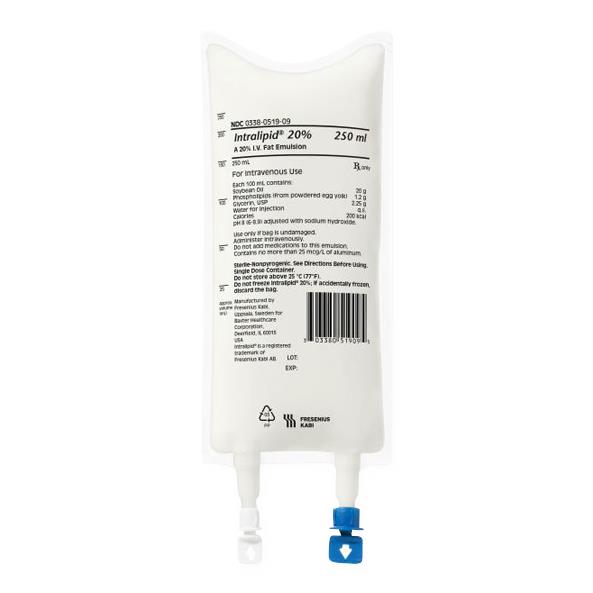BAXTER HEALTHCARE INTRALIPID 20% IV Fat Emulsion 2B6064 1 Each - MDL-BHL2B6064H