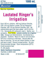 BAXTER HEALTHCARE Lactated Ringer's Irrigation Solution 2F7154 1 Each - MDL-BHL2F7154HH