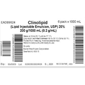 Baxter Healthcare 20% Clinolipid Lipid Injectable Emulsion, USP EADB9524 - 6.0 Each