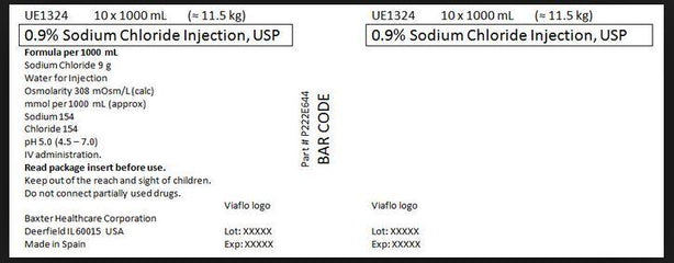 Baxter Healthcare Sodium Chloride 0.9% Injection Solution, USP UE1324D - 10.0 Each