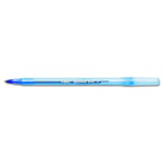 Bic 0.8 mm Fine Point Round Stic Grip Xtra Comfort Stick Ballpoint Pen, Blue Ink / Blue Barrel - GSF11-BE - 12 Each