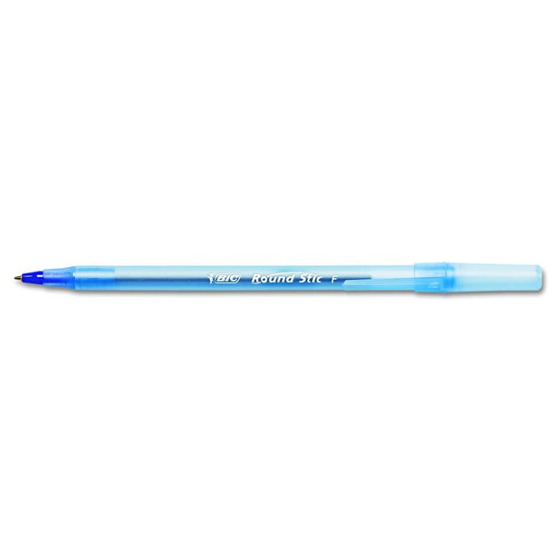 Bic 0.8 mm Fine Point Round Stic Grip Xtra Comfort Stick Ballpoint Pen, Blue Ink / Blue Barrel - GSF11-BE - 12 Each