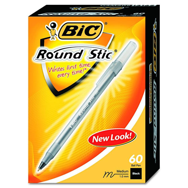 Round Stic Pens - GSM609-BK - 60 Each - MDL-BICGSM609BK