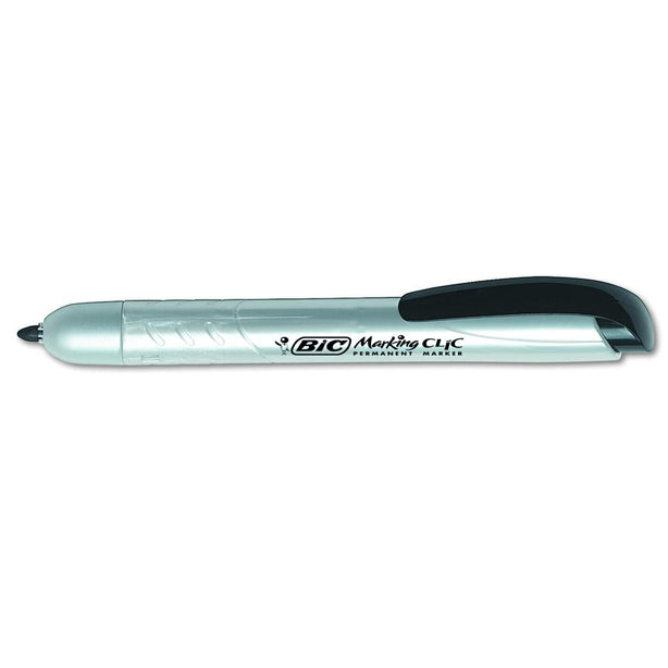 Bic Retractable Permanent Markers - PMR11-BK - 12 Each - MDL-BICPMR11BK
