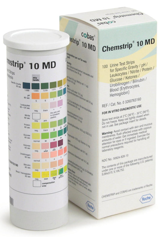 ROCHE DIAGNOSTICS CORP Chemstrip Urine Test Strips 03260763160 100 Each - MDL-BID0326076316