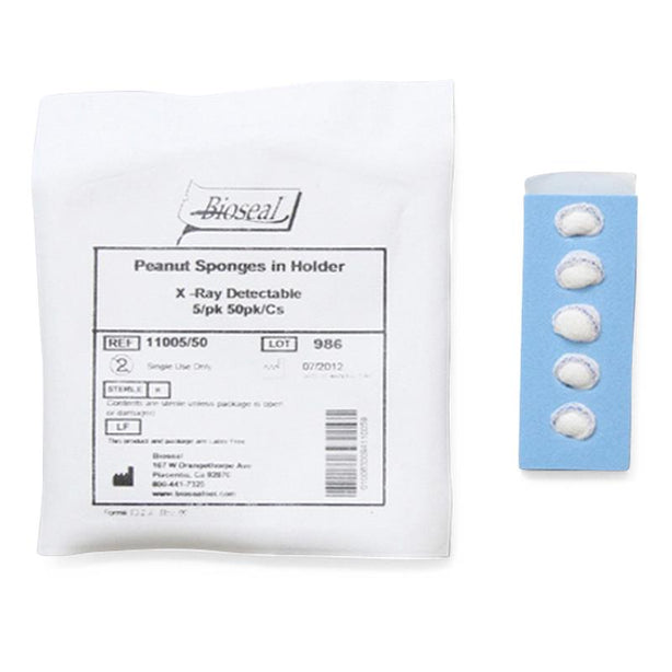 BIOSEAL Bioseal Peanut Sponges in Holder 11005/50 5 Each - MDL-BIE1100550H
