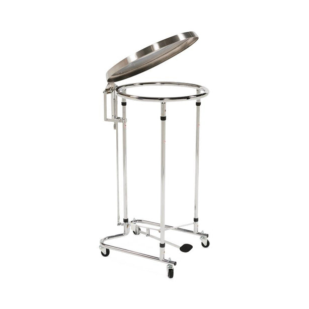 Blickman Ind Chrome Stands Round Hamper with Tilt Top Lid, 19-5/8" x 36" - BLK2118