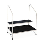 Blickman Health Ind Inc Stainless Steel Double Step Stool With Handrail - BLK7764MRHR