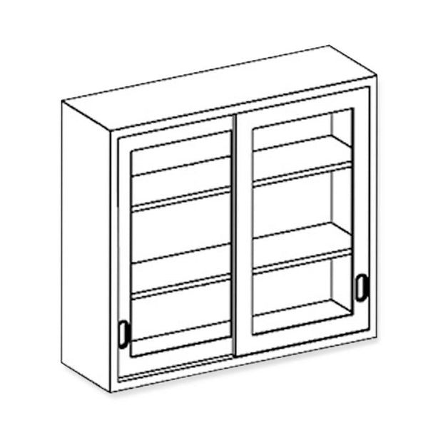 Blickman Ind Wall-Mounted Instrument/Storage Supply Cabinet, Stainless Steel, 2 Shelf, 35" x 13" x 30" - F35LS - 1 Each
