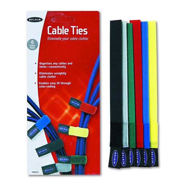 Belkin Cable Ties Organizer - F8B024 - 6 Each - MDL-BLKF8B024