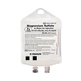 B BRAUN MEDICAL INC. Magnesium Sulfate IV Solution for Injection D4204-52 24 Each - MDL-BMGD420452