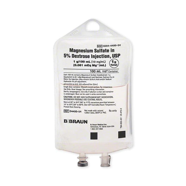 B BRAUN MEDICAL INC. Magnesium Sulfate IV Solution for Injection D4400-54 24 Each - MDL-BMGD440054