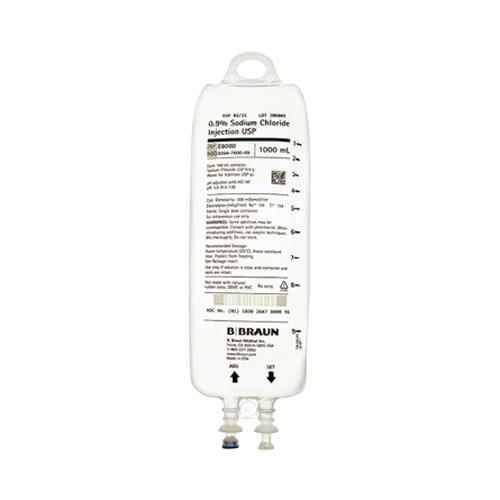B Braun Medical Inc. Sodium Chloride Injection Solutions USP E8000 - 1.0 Each - MDL-BMGE8000H