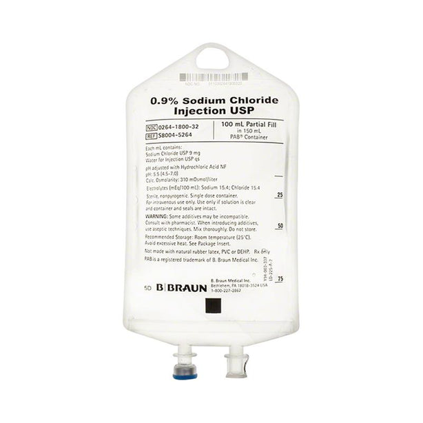 B Braun Medical Inc. Sodium Chloride Injection Solutions USP S8004-5264 - 1.0 Each - MDL-BMGS80045264H