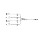 Small IV Bore Extension Set with Quad Fuse and 4 Clamps, 6", Icu Medical Small-Bore - AH7169 - 50 Each