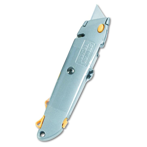 Stanley Black Decker Quick Change Quick-Change Utility Knife with Retractable Blade and Twine Cutter, Gray - BOS10499
