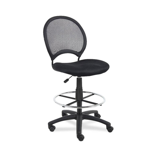 Norstar Office Boss Mesh Drafting Stool, Mesh Back, No Arms, Black - B16215 - 1 Each