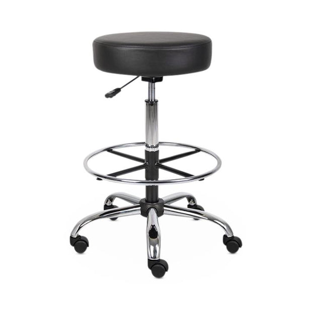 Norstar Office Boss Caressoft Medical Drafting Stool, No Back, Vinyl, Black - B16240-BK - 1 Each