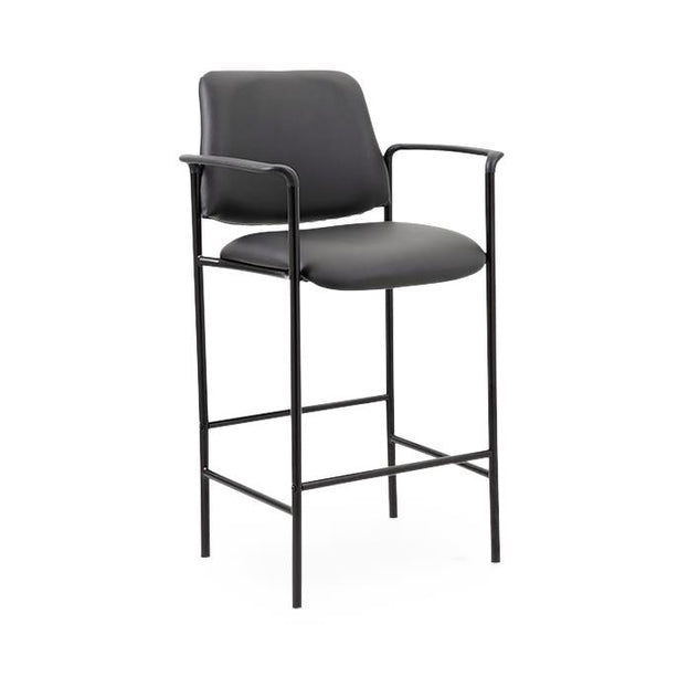 Norstar Office Vinyl Boss Stackable Counter Stool in Black Caressoft - B169503-CS - 1 Each