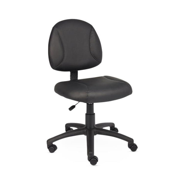 Norstar Office Task Boss Posture Chair with Fabric Back and No Arms, Black - B305 - 1 Each