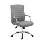 Norstar Office Boss Modern Executive Conference Chair, Ribbed Gray - B696CRB-GY - 1 Each