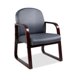 Norstar Office Boss Mahogany Frame Side Chair In Gray Fabric - B9570-GY - 1 Each