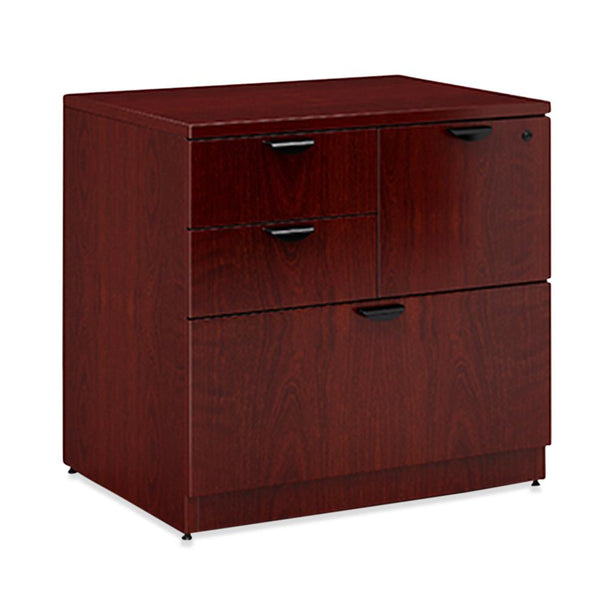 Norstar Office Boss Combo Lateral Filing Cabinet, Mahogany 3122 - N114-M - 1 Each