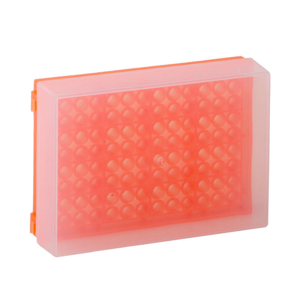 Bio Plas Test Tube 0032F 96-Well Preparation Rack with Cover, Fluorescent Orange - MDL-BPS0032F - 5 Each