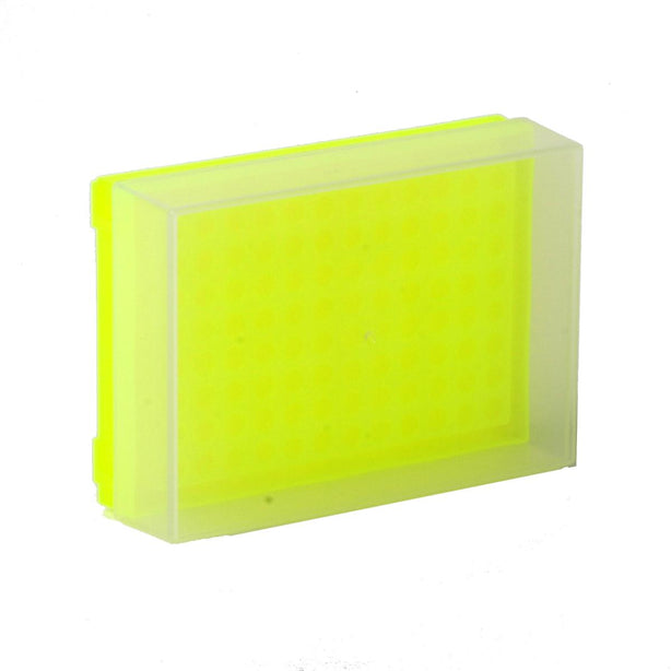 Bio Plas Test Tube 0034F 96-Well Preparation Rack with Cover, Fluorescent Yellow - MDL-BPS0034F - 5 Each