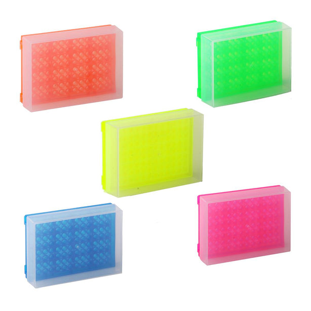 Bio Plas Test Tube 0035F 96-Well Preparation Rack with Cover, Fluorescent Assorted Colors - MDL-BPS0035F - 5 Each