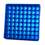 Bio Plas Test 0082F 64-Well Microcentrifuge Tube Rack, Fluorescent Blue - MDL-BPS0082F - 5 Each