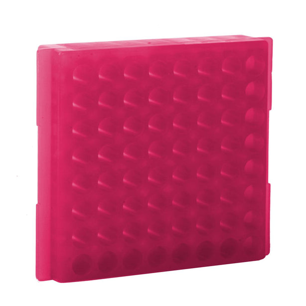 Bio Plas Test 0085 64-Well Microcentrifuge Tube Rack, Pink - MDL-BPS0085 - 5 Each