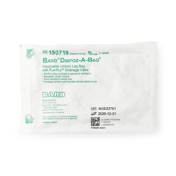 CR BARD DISPOZ-a-BAG Urinary Leg Bags with FLIP-FLO Valve 150719 1 Each-MDL-BRD150719H
