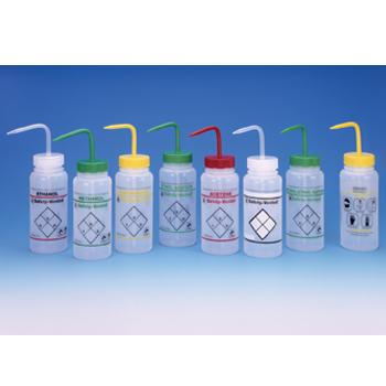 Bel-Art Safety-Vented / Labeled 2 to Color Isopropanol Wide-Mouth Wash Bottles, 500 mL (16 oz., Polyethylene with Yellow Polypropylene Cap, Pack of 3, Two-Color Right-to-Know F11642-0624 - MDL-BRT116420624 - 3 Each