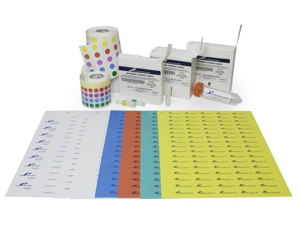 Bel-Art Cryogenic Storage Labels, Roll of 13 mm Dots for 1.5 to 2 mL Tubes, Assorted, 5000 labels, Sheets - F13492-1302 - 5000 Each