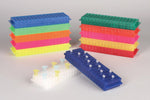 Bel-Art Reversible PCR and Microcentrifuge Tube Rack for 0.2 mL or 1.5 to 2.0 mL Tubes, 80 Places, Assorted Colors, Pack of 5, Centrifuge F18845-0002 - MDL-BRT188450002 - 5 Each
