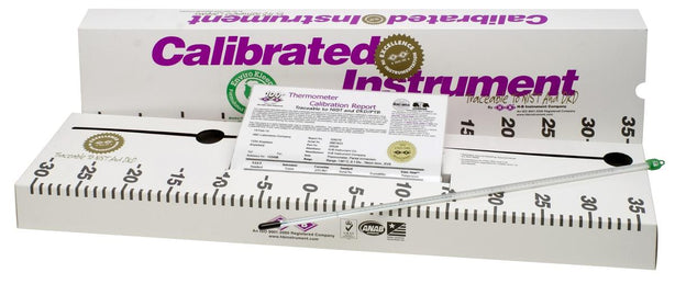 Bel-Art Enviro Safe H-B Enviro-Safe Individually Calibrated Precision Liquid-In-Glass Thermometer, -1 to 61°C, 76 mm Immersion - B60204-0000 - 1 Each