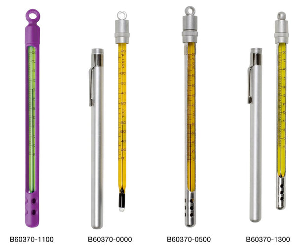 Bel-Art H-B Easy-Read Pocket Liquid-In-Glass Thermometer, -30 to 50° C, Window Metal Case - B60370-0900 - 1 Each