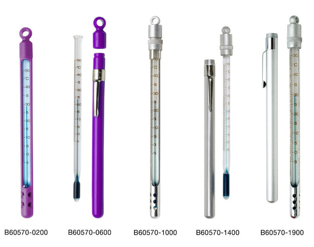 Bel-Art H-B Enviro-Safe Liquid-In-Glass Pocket Thermometer, 0 to 220° F, Window Plastic Case - B60570-0300 - 1 Each