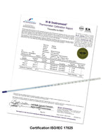 Bel-Art Precision H-B DURAC Plus ASTM S62° F-03 Individually Calibrated Liquid-In-Glass Thermometer, 25/55° C, Organic Liquid Fill - B60780-0400 - 3 Each
