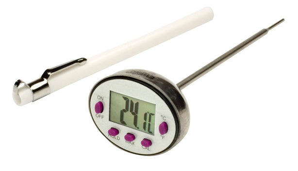 Bel-Art Waterproof Digital H-B DURAC Calibrated Electronic Stainless Steel Stem Thermometer, -40/232° C (-40/450° F), 127 mm (5") Probe - B60900-1600 - 1 Each