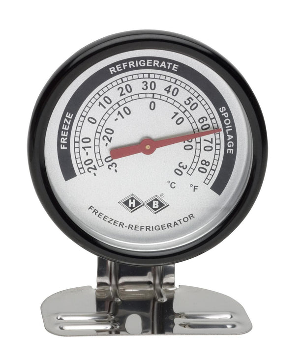 Bel-Art H-B DURAC Bi-Metallic Refrigerator / Freezer Thermometer, -30 to 30° C (-20 to 80° F), Stainless Steel Case - BRT613202100