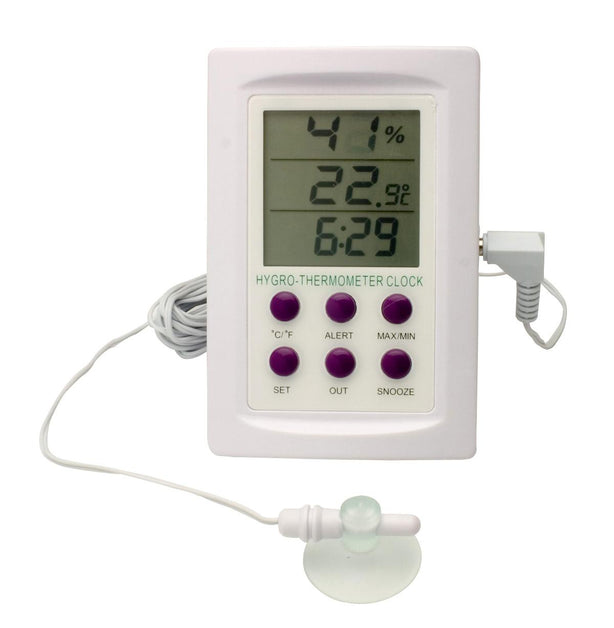 Bel-Art DURAC Dual-Zone Electronic Thermometer-Hygrometer woth Alarm, 0 to 50°C and -50 to 70°C Ranges - B61506-0200 - 1 Each