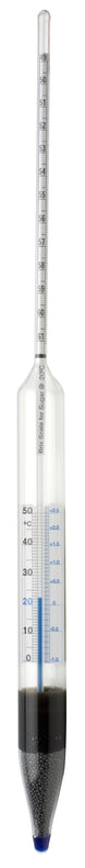 Bel-Art Combined-Form Hydrometer H-B DURAC Safety 39/51° Brix Sugar Scale Combined Form Thermo-Hydrometer - B61822-0400 - 1 Each