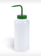 Bel-Art Wide-Mouth 1000 mL (32 oz.) Polyethylene Wash Bottles, Green Polypropylene Cap, 53 mm Closure, Pack of 4, LDPE Color-Coded - F11628-1000 - 4 Each