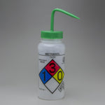 Bel-Art Ghs Labeled Safety-Vented Methanol Wash Bottles, 500 mL (16 oz.), Polyethylene with Green Polypropylene Cap, Pack of 4, GHS-Labeled Ldpe - F12416-0011 - 4 Each