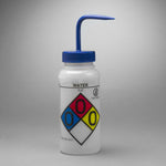 Bel-Art Ghs Labeled Safety-Vented Water Wash Bottles, 500 mL (16 oz.), Polyethylene with Blue Polypropylene Cap, Pack of 4, GHS-Labeled Ldpe - F12416-0017 - 4 Each