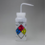 Bel-Art Ghs Labeled Safety-Vented Ethanol Wash Bottles, 500 mL (16 oz.), Polyethylene with Natural Polypropylene Cap, Pack of 4, GHS-Labeled Ldpe - F12416-0019 - 4 Each