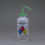 Bel-Art Ghs Labeled Safety-Vented Methanol Wash Bottles, 1000 mL (32 oz.), Polyethylene with Green Polypropylene Cap, Pack of 2, GHS-Labeled Ldpe - F12432-0011 - 2 Each