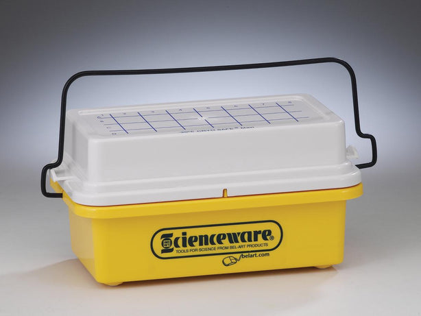 Bel-Art F18846-2020 Cryo-Safe Maxi Cooler, -15?? C for 0.5, 1.5, or 2.0 mL Tubes, 32 Places, Plastic, 9-1/2" x 6-3/16" x 5-3/4" - MDL-BRTF188462020 - 1 Each